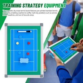 Honoson Magnetic Dry Erase Coach's Board for Tennis, Tactical Coach Board Kits Tennis Gifts Training Strategy Equipment Including Dry Erase Pen, Eraser, Magnetic Dots for Practice Strategy