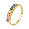 E 14K Gold Women Rings Rainbow Eternity Thumb Rings Band
