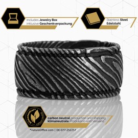 Akitsune Orbis Ring | Damascus Steel Ring Women Men Stainless Steel Damascus, Stainless Steel