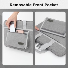 jooeer Laptop Sleeve Case for 15 Inch MacBook Air M3/A3114 2024, M2/A2941 2023, MacBook Pro A1990 A1707, Surface Laptop 6/5/4/3, Slim Protective Computer Cover Bag with Removable Pocket, Grey
