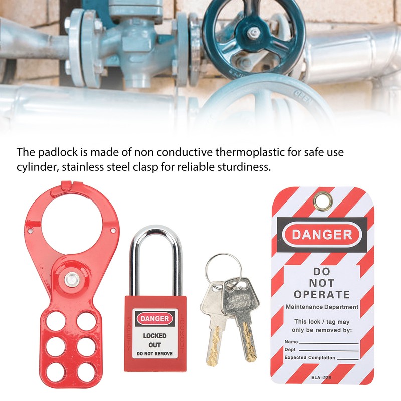 Lockout Tagout Kit With Safety Hasp Padlock Loto Tag Keys