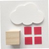 Ciieeo 4pcs Cloud Shaped Wooden Wall Hooks Unique Key Holder