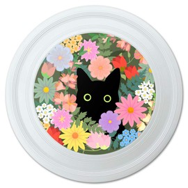GRAPHICS & MORE Black Cat Hiding in Spring Flowers Novelty 9" Flying Disc