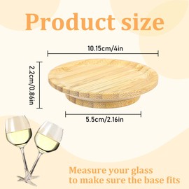 12 Pcs Wine Glass Charcuterie Topper Bamboo Round Dual Use Cups Wine Glass Topper Coasters Charcuterie Plate Boards Accessories Bamboo Appetizer Plates for Family Gatherings Bars Restaurants Party