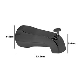 Bathtub Faucet for 1/2" Copper Water Tube, Tub Spout with Diverter, 4-inch Slip-on Diverter Tub Spout (Black)
