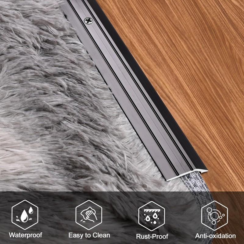 Jiekayi 6-Pack Metal Carpet Floor Transition Strips, 36in Carpet to