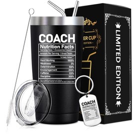 SpenMeta Coach Gifts - Baseball Coach Gifts for Men - Soccer, Softball, Basketball, Football, Swim Coach Appreciation Presents - Nursing, Yoga Gifts for Instructor, Coach Nutrition Facts Tumbler