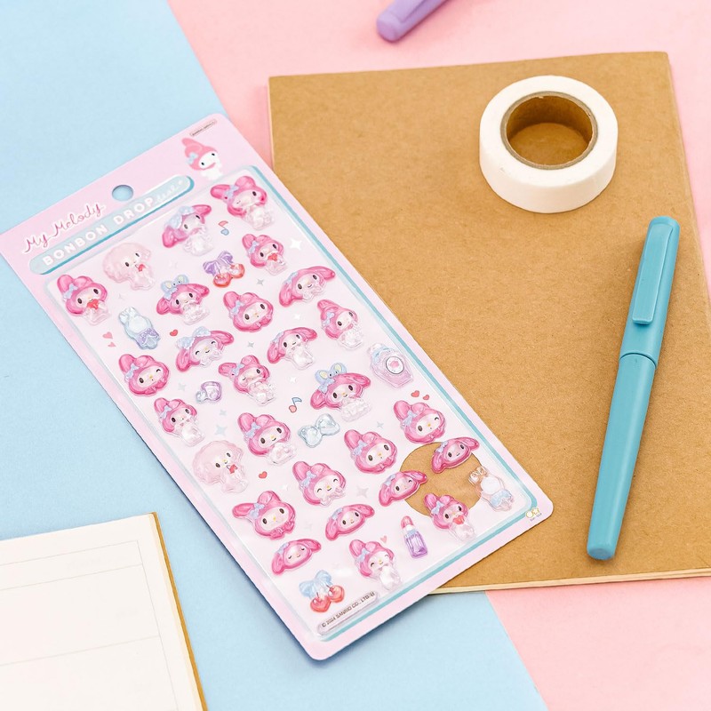 Sunstar Stationery Sanrio Character Sticker, 3D Bonbon Drop Seal, My