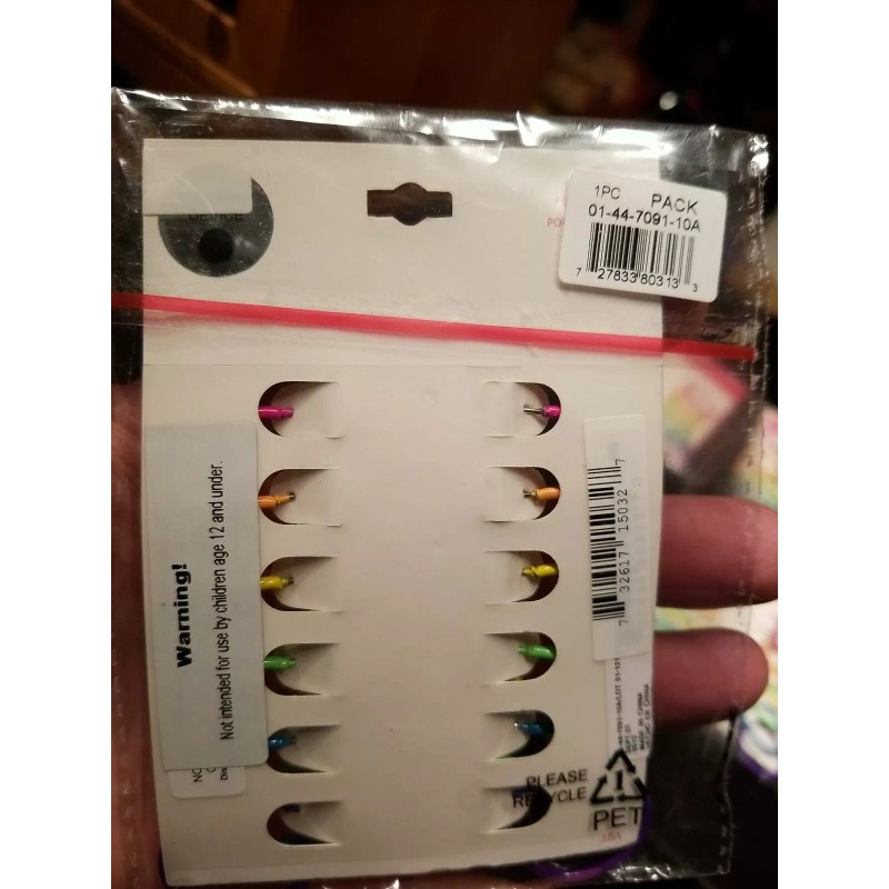 Unbranded 1 pack of 6 Pairs Neon Fluorescent Pierced 1"
