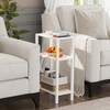 TUTOTAK Small Side Table, Narrow End Table, Skinny Sofa Table,