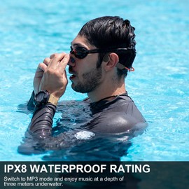 Bone Conduction Swimming Headphones,Wireless IPX8 Waterproof Open-Ear Headphone/Earphones, 32G Underwater Headset/Earbuds, Sports, Swimming, Diving