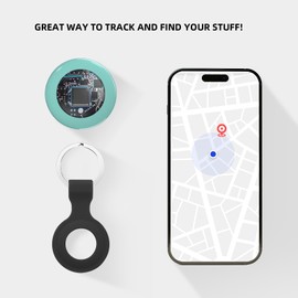 GAGAAL Smart Tag Bluetooth Air Tracker Item Finders, Locator Tags with Find My Compatibility (iOS Only), Track Your Keys, Wallet, Luggage, Backpack, Pet, Comes with Keychain Cover(Blue)