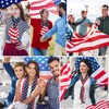 American Flag Scarf for Women Patriotic Flag Scarf Silk Feeling