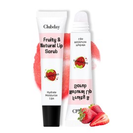Hydrating Lip Balm with Exfoliating Fruit Scrub – Moisturizing Lip Care Stick for Dry, Chapped Lips, Reduces Lip Lines, Smooths Dead Skin, Nourishing Lip Treatment for All Skin Types