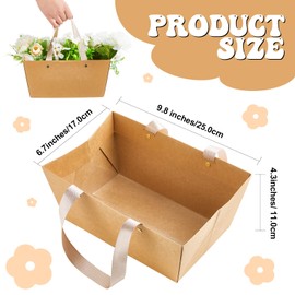 Pinkunn 48 Pcs Basket for Gifts Empty DIY Bulk Party Gift Basket Kit with Handles Market Trays for Gift Packages Wrapping Wedding Party Anniversary Display (9.8 x 6.5 x 4.3 In)