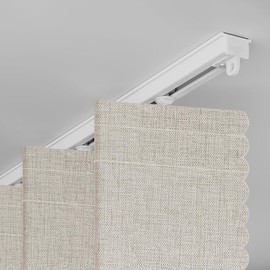 Jilron Accordian Door Curtain,Install Adhesive Track 100% Blackout Doorway Curtains,Suitable for Bedroom,Closet,Interior Room Divider,Off White 55" W×78" L,1 Piece