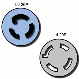 Iron Box NEMA L6-20P to L14-20R Plug Adapter - 20A/250V, 12 AWG - Iron Box # IBX-5172 - 40 ft