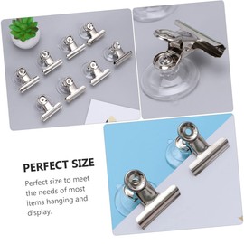 ARTIBETTER 6pcs Suction Cup with Clip for Hanging Coat Suction Cup Window Sign Holder PVC Silver