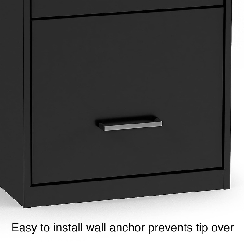 STAPLES 2806770 3-Drawer Vertical File Cabinet Locking Letter Black 18-Inch