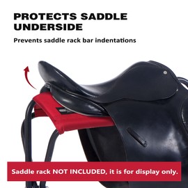 Harrison Howard Free-Standing Saddle Stand Saver Fabric Lightweight Adds Protection to Underside of Saddle Prevents Bar Indentations Secure Saddle Use with Saddle Rack, Saddle Saver Only Indian Red
