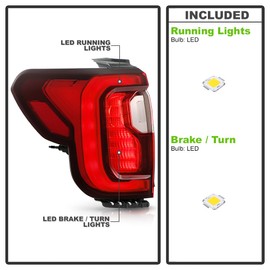 KEEKPO - For 2020-2023 GMC Acadia Denali|SL|SLE|SLT Factory Style w/Chrome Trim LED Tail Lights Brake Lamps Left+Right
