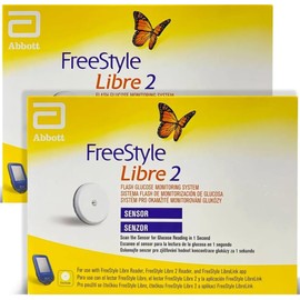 Abbott FreeStyle Libre 2 Pack x2  | Sensor CGM para Monitoreo de Glucosa – Hasta 14 Días de Lecturas en Tiempo Real, Resistente al Agua y Hipoalergénico (UK)