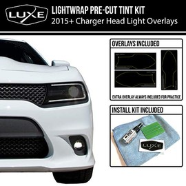 Luxe Auto Concepts 2015-20 Dodge Charger Head Light Tint Kit | Exact Cut Light Smoke Vinyl Overlays for '15-'20 Dodge Charger Headlight | Tinted Dry Application LightWrap Film…
