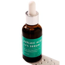 Azelaic Topical Acid 12% Serum for Face – Dark Spot Remover with Tranexamic Acid, Salicylic Acid, Niacinamide & Centella Asiatica – Acne, Hyperpigmentation & Rosacea Treatment 1 Oz Korean Skincare