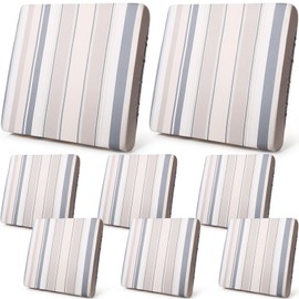 Newwiee 8 Pcs Patio Stretch Sofa Cushion Cover Outdoor Cushion Covers Replacement Patio Furniture Couch Slipcovers Chair Seat Soft Flexibility Protector(Gray Beige)