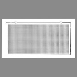HVAC Premium 32'' x 14'' Cube Core Eggcrate Return Air Filter Grille for 1'' Filter - Aluminum - White [Outer Dimensions: 34.5'' x 16.5]