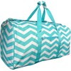 Chevron Zig Zag Print 22" Canvas Duffle Bag (Blue)
