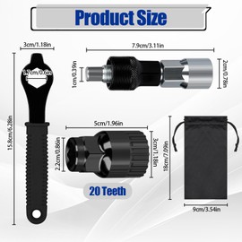 QMLING Bicycle Crank Extractor Puller, Bike Crank Removal Tool Set, Bottom Bracket Removal Tool with 16mm Wrench, Bottom Bracket Tool with Storage Bag for Mountain Bike Bicycle