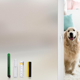 Agmovoue Frosted Window Film Privacy for Glass Windows, Opaque Vinyl Sun Blocking Anti UV Static Cling No Glue Window Frosting Film for Home Office Bathroom Kitchen, Frosted, 29.5 X 78.7 Inch