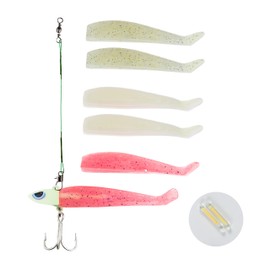 Orurdo qb100169a01n0 Winding Kigefish Luminous Jig Head Lures Kit 4.2 inches (10.7 cm), 26 g, 3 Colors, Set of 6, A Type, Sea Bass, Flounder, Amberjack, Amberjack, Yellowtail, Night Fishing