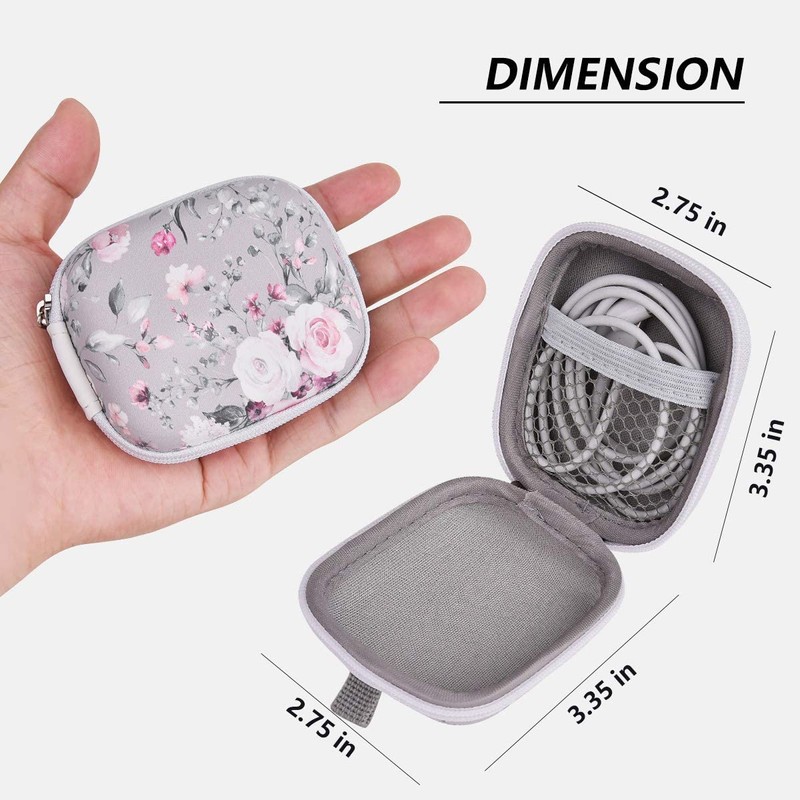 VISOOM Earphone Storage Case, Hard Shell Zipper Storage Case, Protective