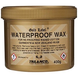 Gold Label Waterproof Wax for Re-Proofing Wax Cotton Clothing & Horse Turnout Rugs 400g