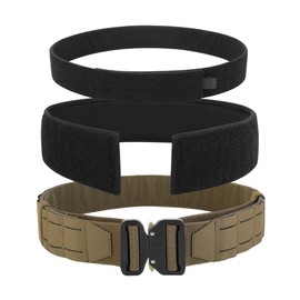 KRYDEX Tactical Battle Belt 2 Inch Quick Release MOLLE Range Belt with Inner Belt and Padded Anti-Slip Pad Inner (Upgraded Belt CB,L)