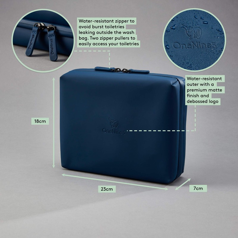 OneNine5 Wash Bag & Toiletry Bag for Women and Men