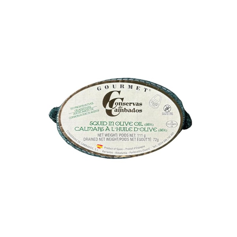 Squid in olive oil - Conservas de Cambados, 111g cans