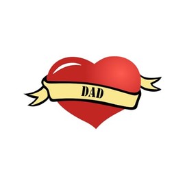 Dad Temporary Tattoo daddy love Father's day gift Father Heart