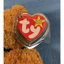 TY FUZZ Beanie Baby Bear  MWMT