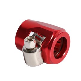 Hose Finisher, 5X Hose Pipe Clamps End Finishers Oil Water Diesel Gas Line Tube Clip AN6 with Screw Band for Auto Car Vehicle(Red)