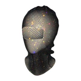 LOVIVER Masquerade Mesh Mask Wrap Stylish Headwear for Party Music Festival Role Playing, Black and White