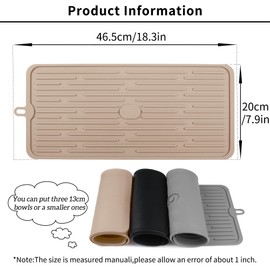 Ptlom Dog Food Mat Anti-Slip Dog Bowl Mats for Food and Water, High-Lips Waterproof Dog Feeding Mat Prevent Messy Spills to Floor, Silicone Pet Placemat Puppy Tray for Small Medium Large Dogs Cats