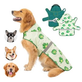 wishkit Impermeable para Perro Reversible, Poncho de Lluvia con Tiras Reflectantes y Capucha, Chuvasquero Ajustable Ligero para Perros Pequeños y Medi