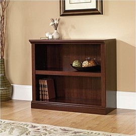 Pemberly Row 2 Shelf Bookcase TV Stand Console Wood Storage Easy Assembly in Cherry Finish
