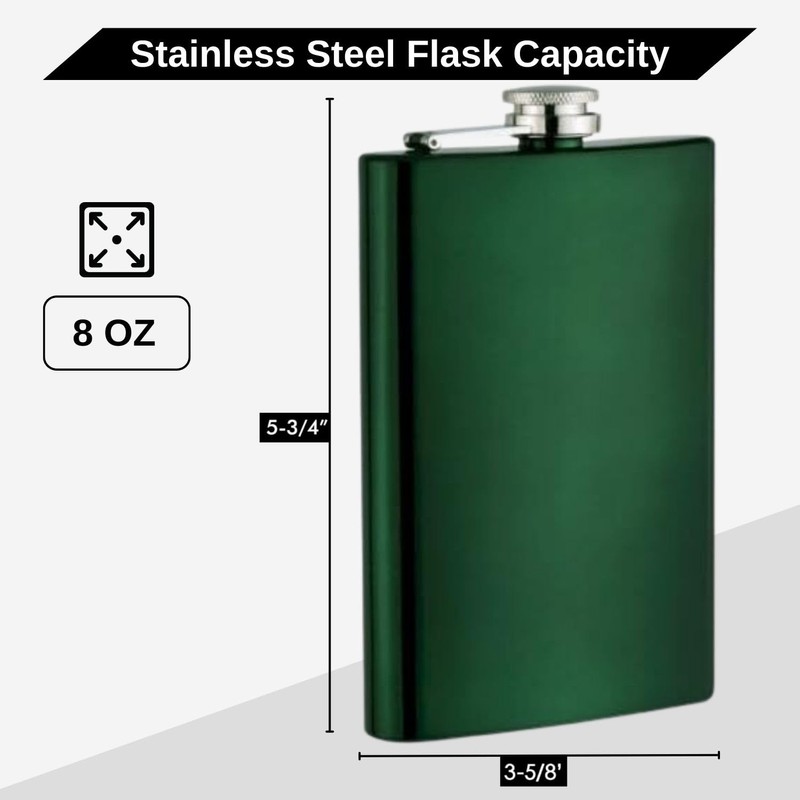 Top Shelf Flasks | Custom Stainless Steel Pocket Size 8oz
