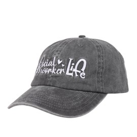 InnoBeta Social Worker Gifts Cap for Women - Adjustable Vintage Washed Cotton Embroidered Hat - Social Work Month, Appreciation, Graduation Gifts