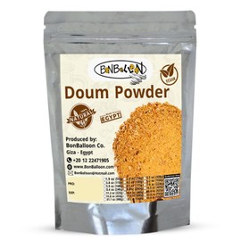 BonBalloon Dried Premium Doum Ground Powder Herbal Loose Organic Flowers Natural Healthy Vitamins Rich Caffeine Free Doom Hyphaene Thebaica Palm Grounded Hot Tea Fruit (8.82 oz 250 gm )