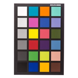 Datacolor SpyderCHECKR 24 - Color calibrate your camera for consistent image color across multiple camera systems/lighting conditions. Target color chart has 24 target colors + grey card.